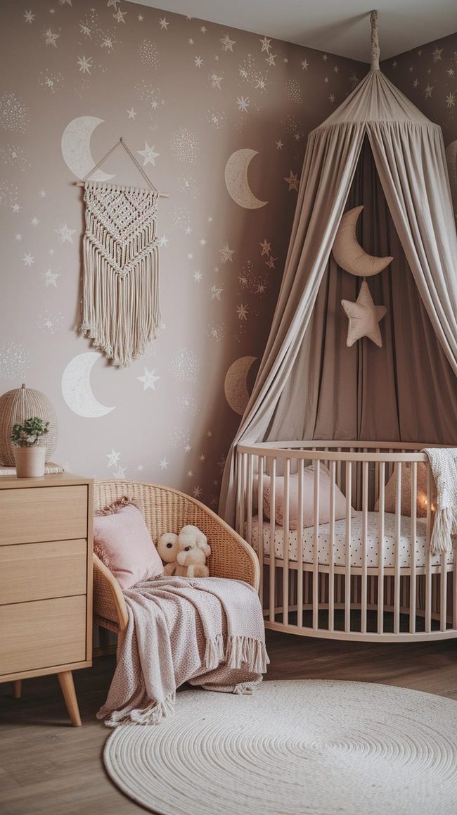 Celestial Stars And Soft Pink Gold