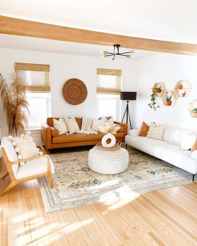 Woven Baskets, Cream Sofas, Boho Retreat