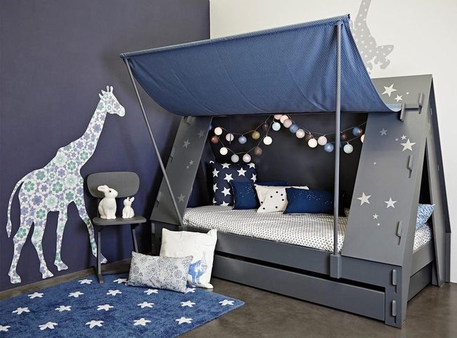 Starlit Blue Tent Bedroom