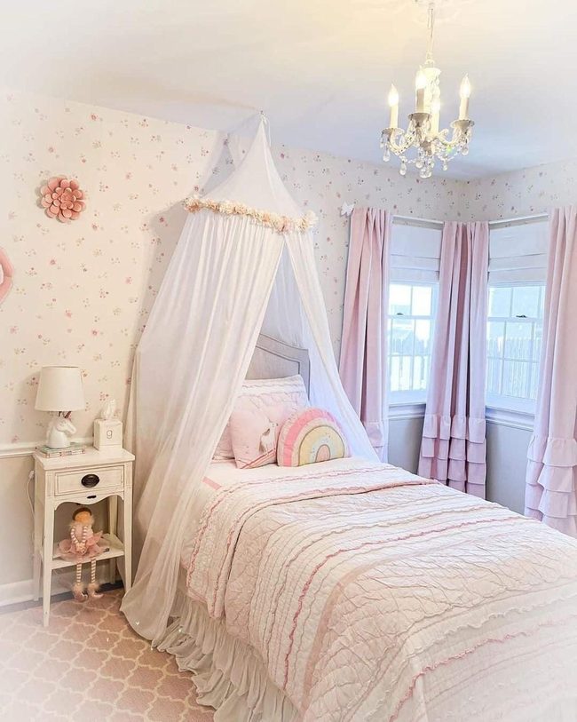 Pink Ruffles and Florals Bedroom