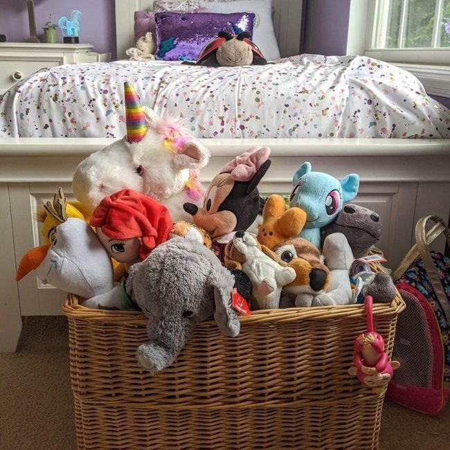 Rattan Baskets Overflowing with Plush