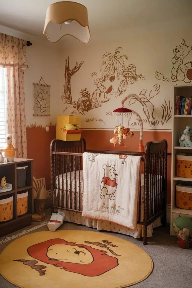Muted Pooh Prints Wooden Frames