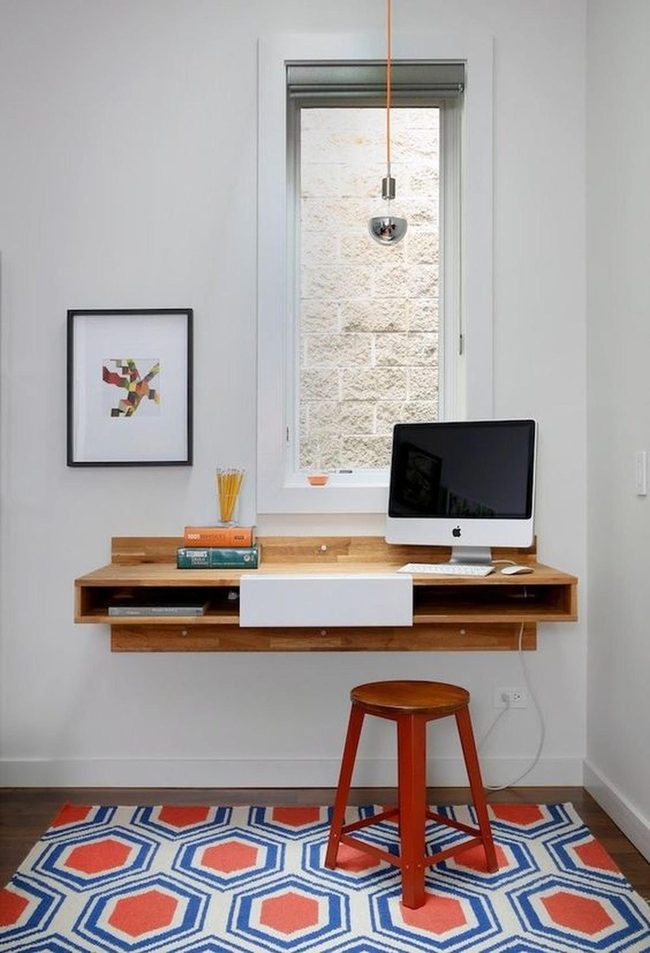 Red Stool, Minimal Workspace