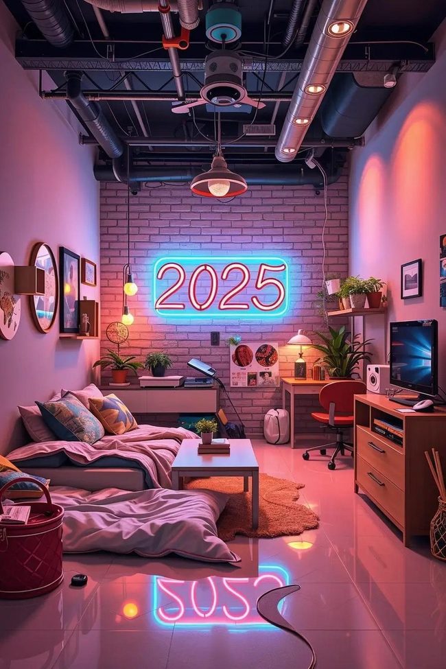 Neon Words Brighten Bedrooms