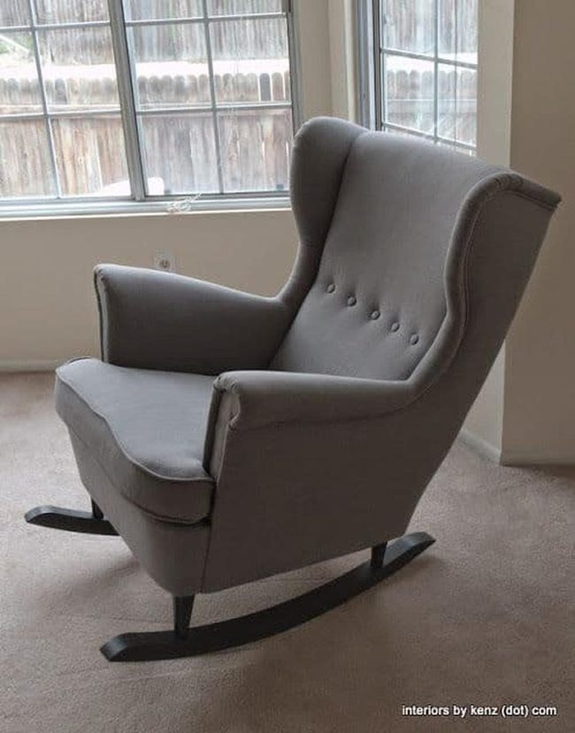 Curved Rockers On Beige Armchair
