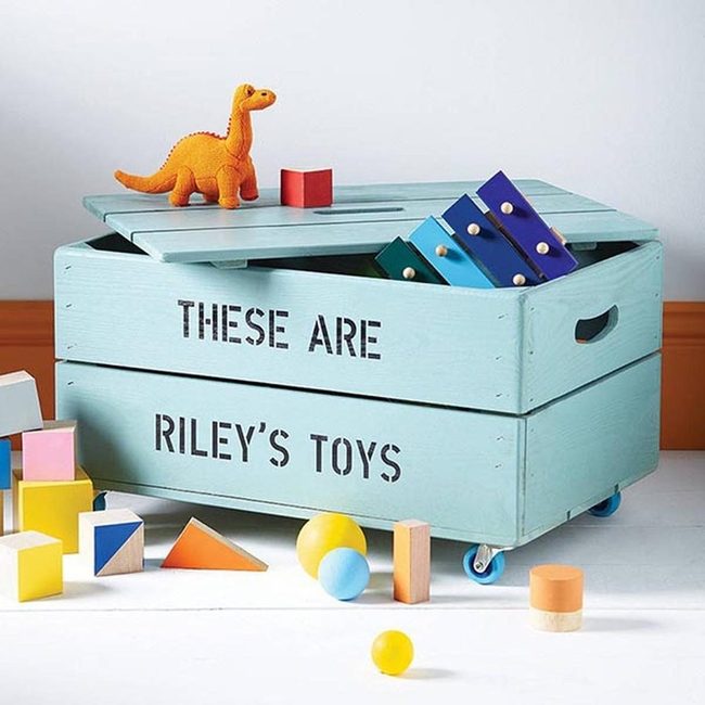 Personalized Wooden Toy Storage