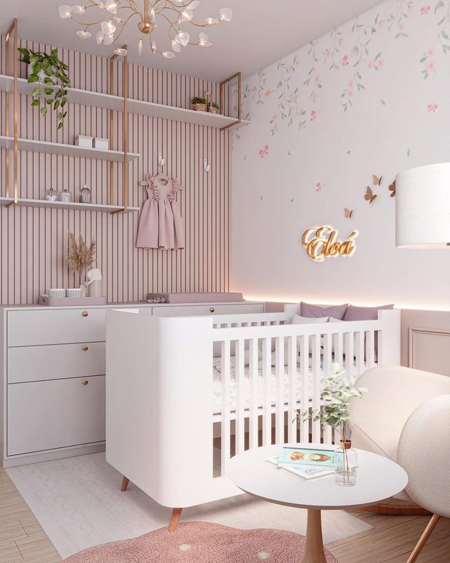 Pale Florals, Natural Wood Nursery