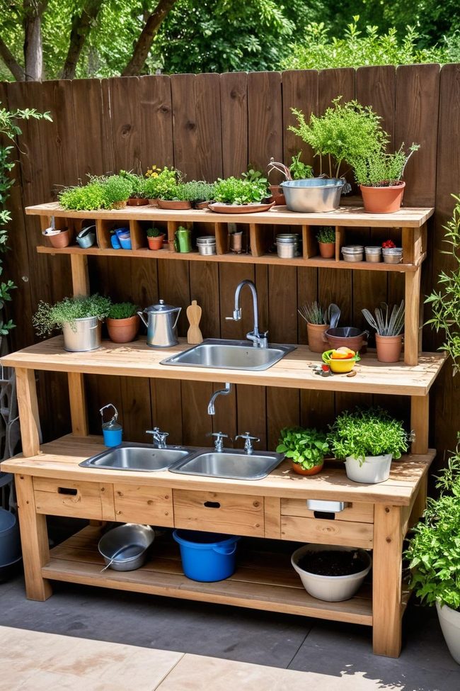 Backyard Mud Cooking Space for Kids