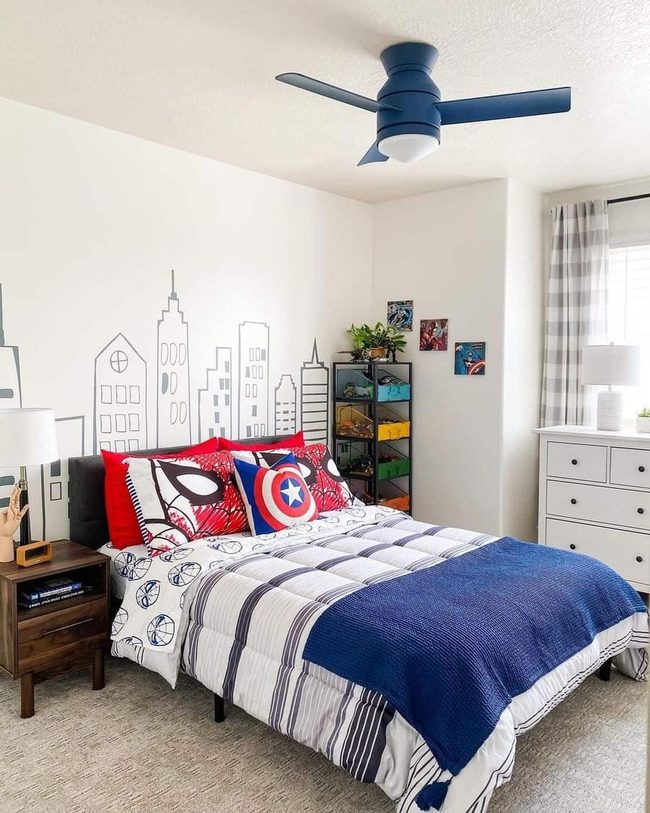 Superhero Red And Blue Bedroom