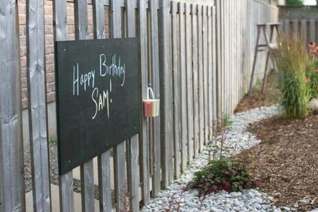 Colorful Fence Chalkboard Canvas