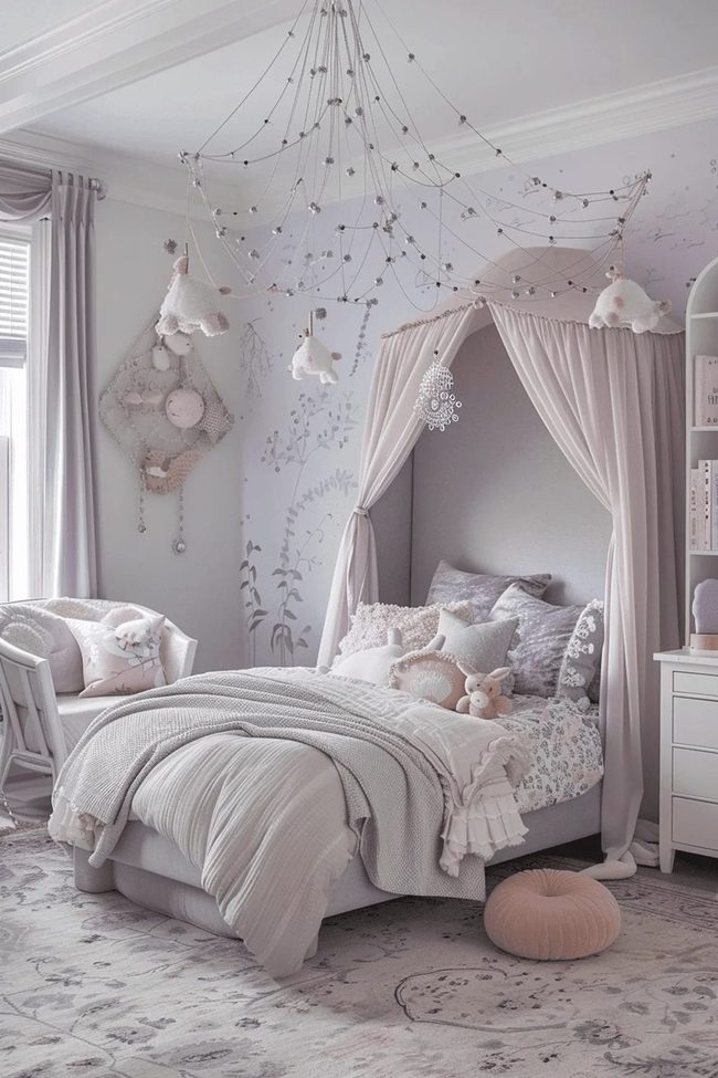 Pastel Ceiling Mobile Bedroom