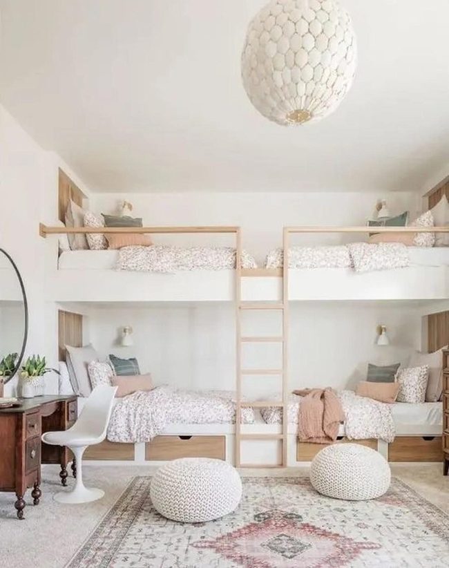 Pink Floral Bunk Bedroom