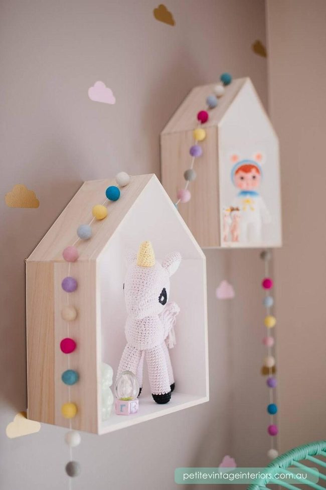 Floating Shelves With Plush Collection
