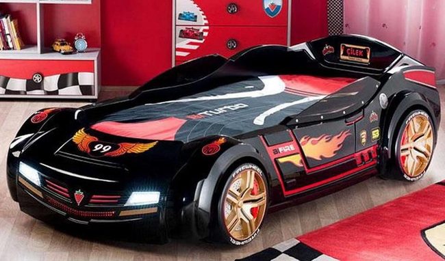 Crimson Race Car Bedroom