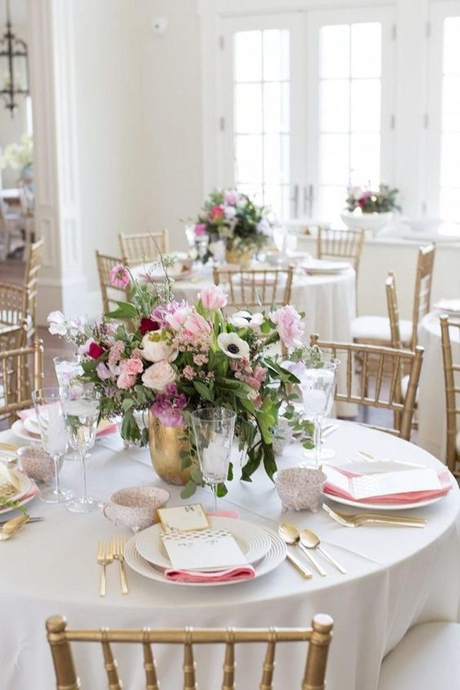 Gold Florals And Elegant Table Settings