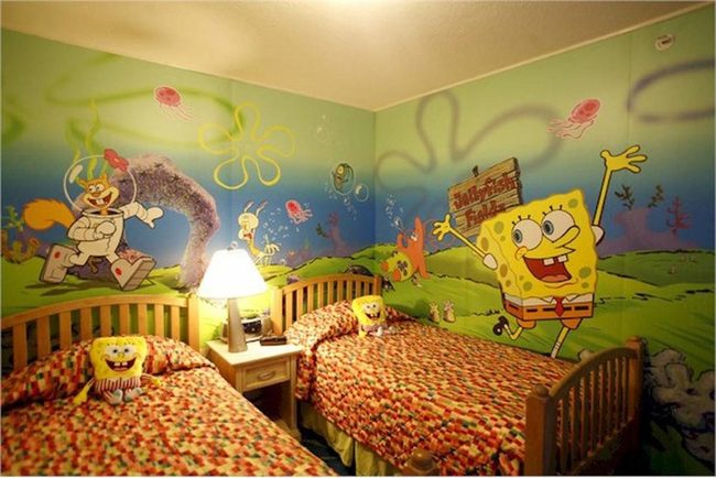 Spongebob Blue-Green Bedroom Twins