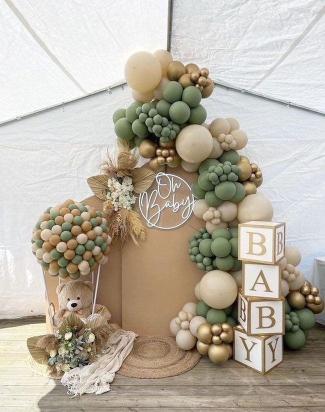 Green And Gold Balloon Arch