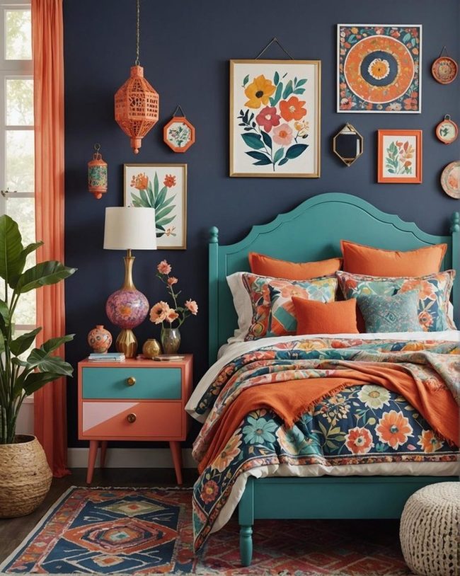 Geometric Floral Painted Pieces