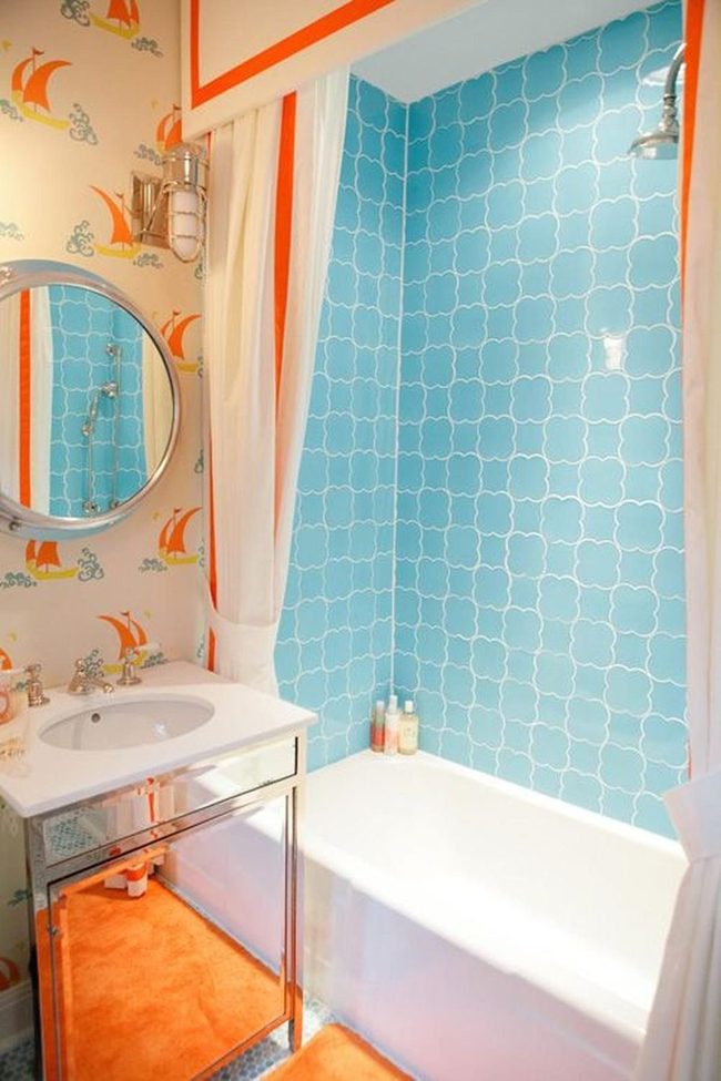 Blue Tile Bathroom Ocean