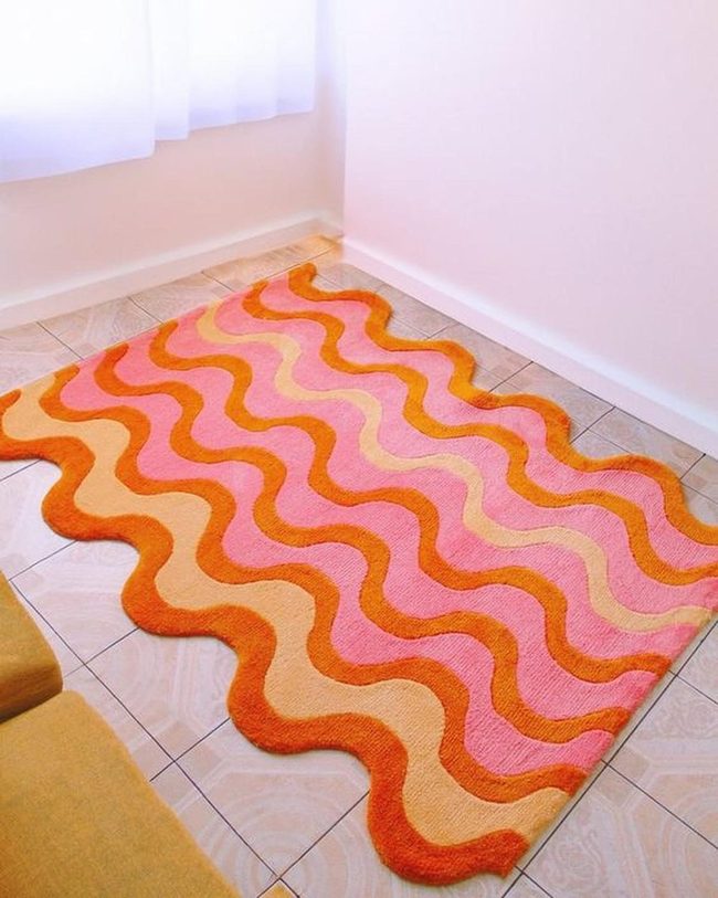 Wavy Striped Rug Centerpiece