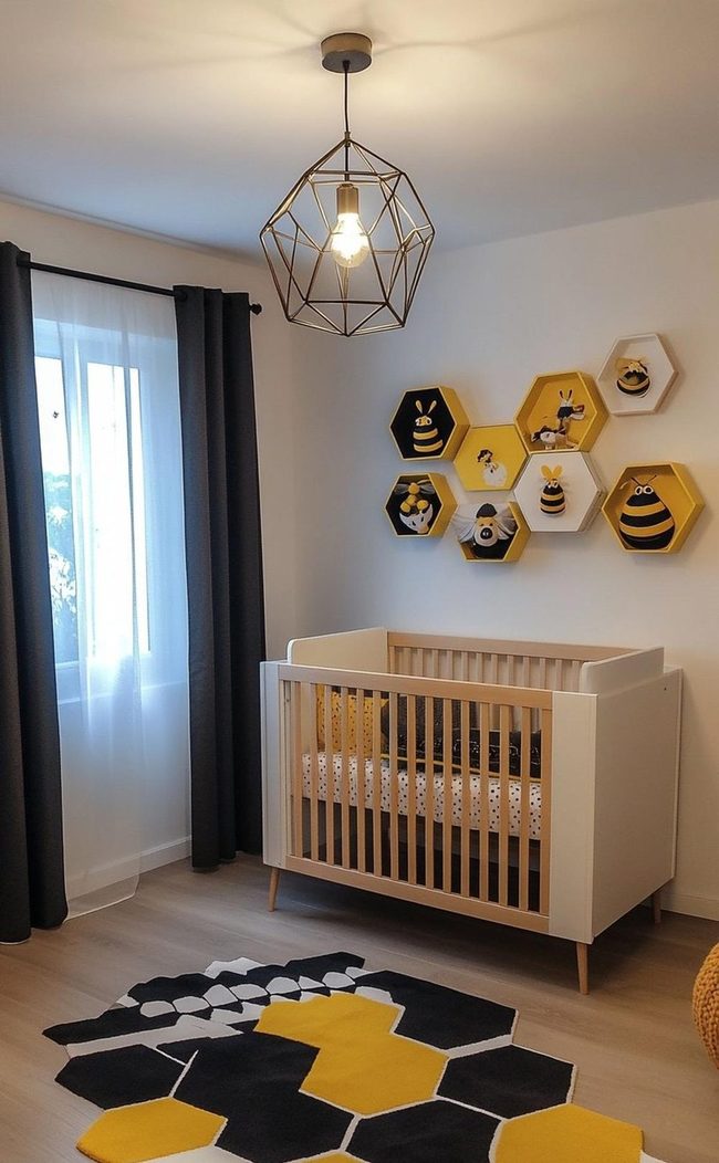 Honeycomb Shelves Yellow Black