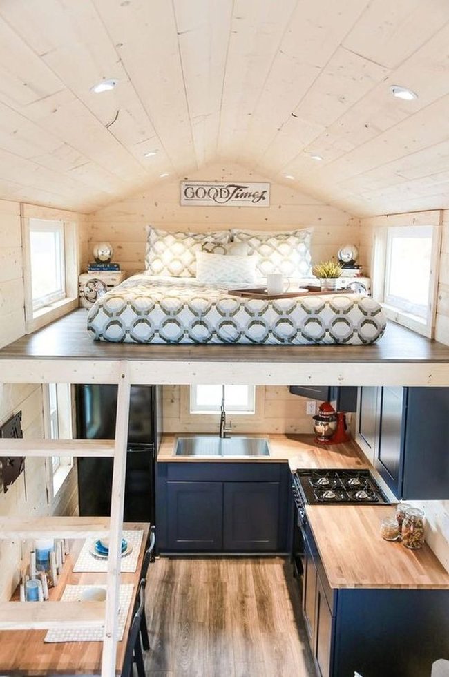 Wooden Loft With Colorful Pillows