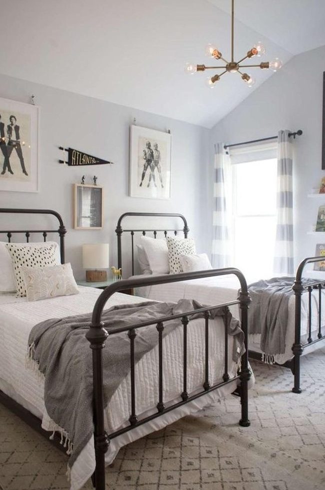 Black Metal Twin Beds, White Simplicity