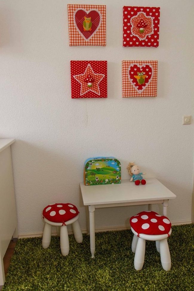 Red Mushroom Stool Creativity Corner