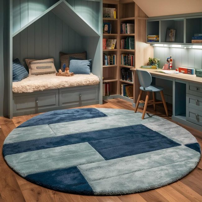 Soft Blue Rug Zones