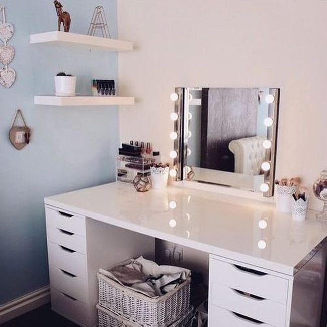 Blue And White Makeup Station