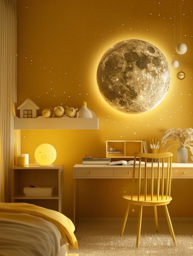 Starry Night Galaxy Kids Resting Area Mural