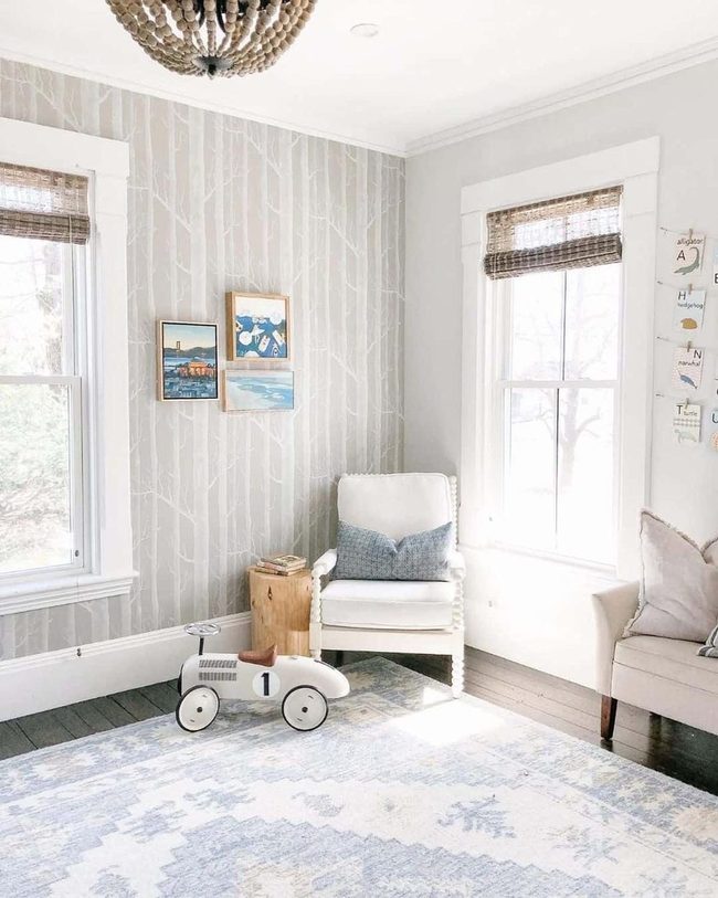 Birch Forest Playroom Wall