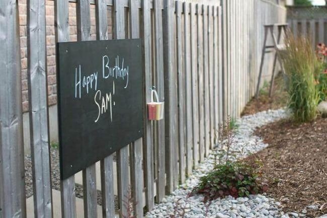 Backyard Chalk Message Board