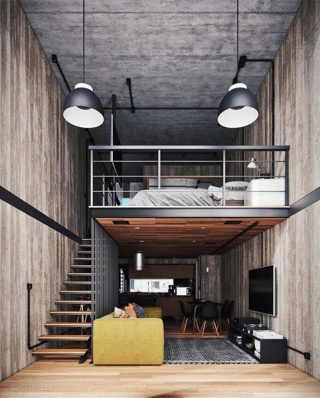 Dark Steel Bedroom Minimalism