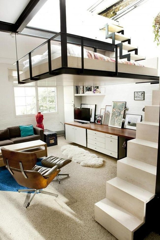 Black Metal Loft Bedroom