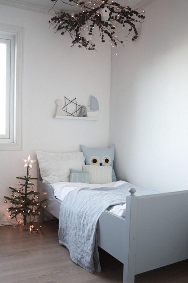 Soft White Bedroom, Glowing Branches
