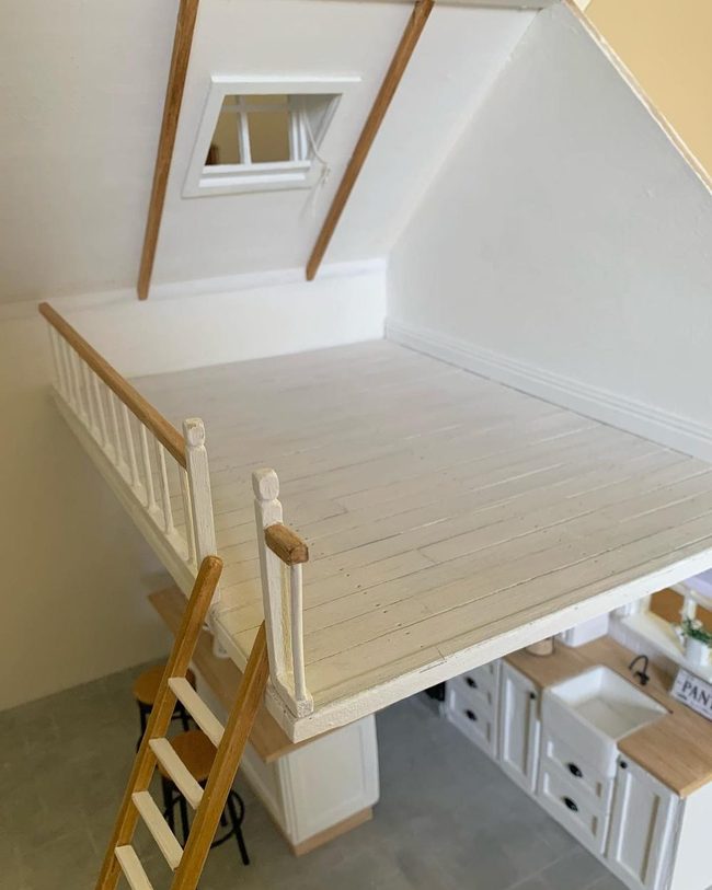White Railing Loft Bedroom
