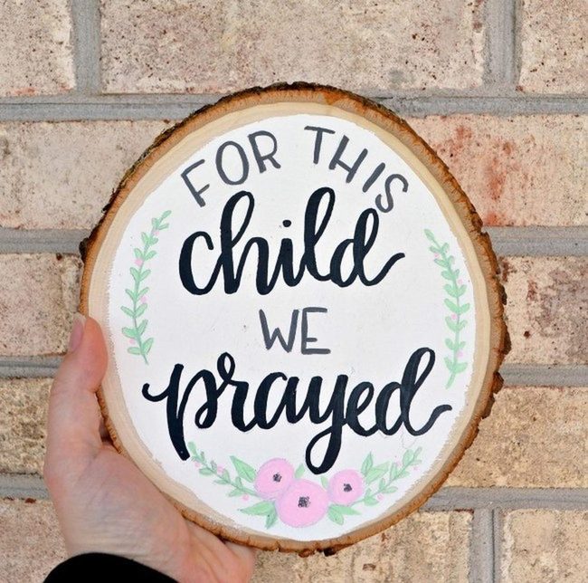 Green Leaf Prayer Wood Sign