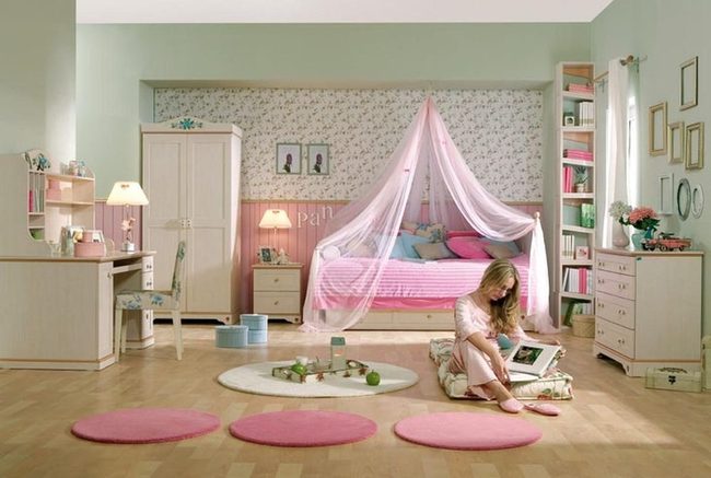 Pink Canopy Over Pale Green
