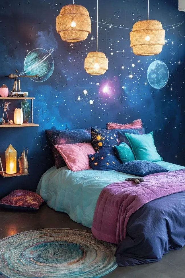 Deep Blue Cosmos With Star Accents