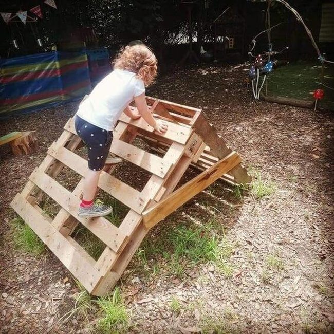 Pallet Wood Climbing Structure
