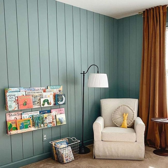 Dusty Teal Shiplap, Burnt Orange Warmth