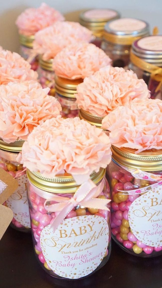 Pink Gold Candy Jar Display