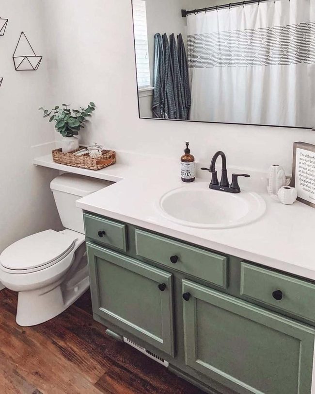 Sage Green Cabinet Bathroom
