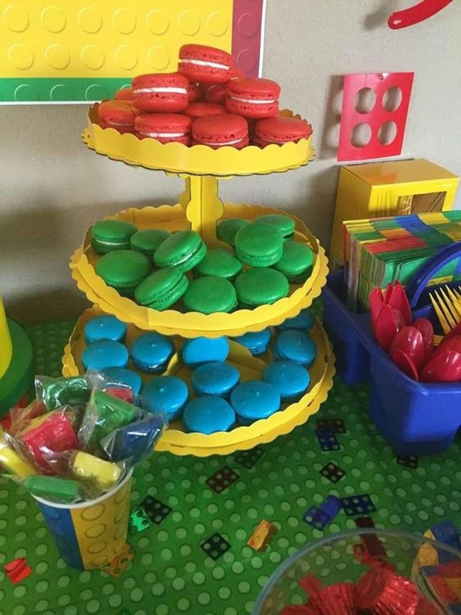 Colorful Macarons Yellow Tray