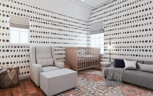 Black And White Geometry With Wooden Warmth