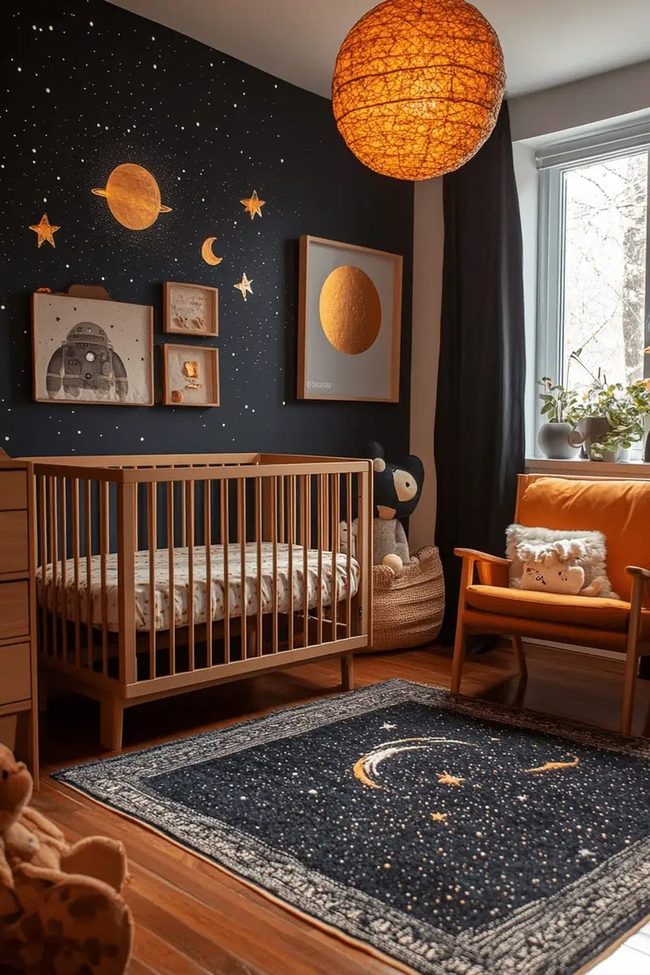 Cosmic Nursery Walls And Stars