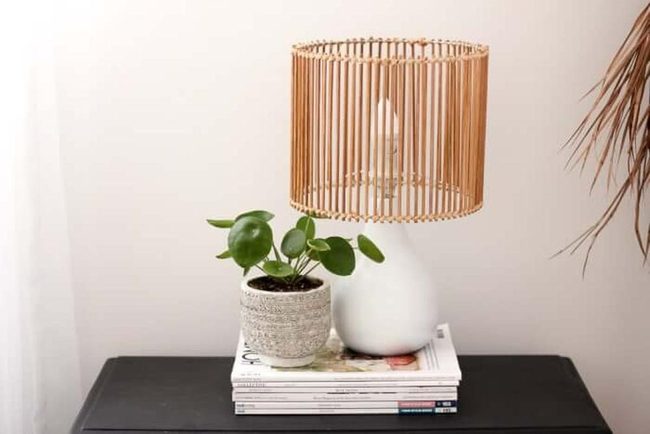 Natural Wood Slat Lamp
