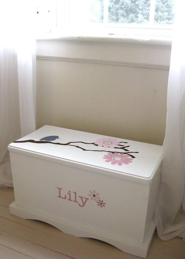 Wooden Toy Chest, Child's Name