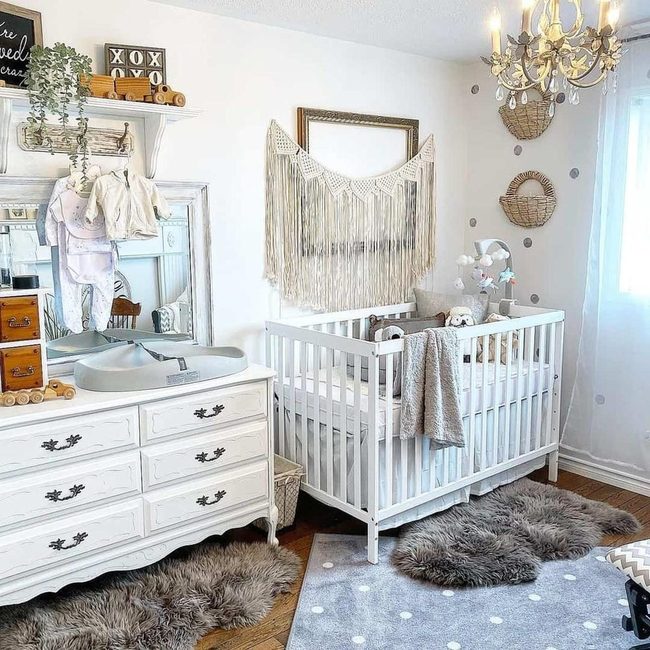 Beige Macrame Nursery Elegance